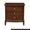 Dark Cherry Finish 1pc Nightstand of 3x Drawers Satin Nickel Tone Knobs Transitional Style Bedroom Furniture