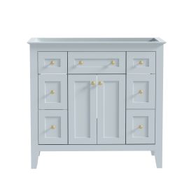 36'' Bathroon Vanity without Sink, Modern Freestanding Single Bathroom Cabinet with 6 Drawers & 2 Cabinets, Storage Cabinet for Bathroom