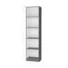 Zachary Matt Gray and White 5-Shelf Slim Bookcase