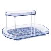 2 Tier Turntable Organizer Rectangular Refrigerator Spinner Storage Rack with 360¬∞ Rotatable Slide Rail for Kitchen Cabinet Countertop