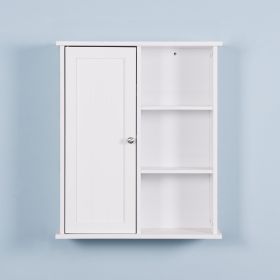 Wall Mount Medicine Cabinet with a Door;  Wooden Bathroom Storage Cabinet with Adjustable Shelf