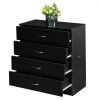 [FCH] Modern Simple 4-Drawer Dresser Black