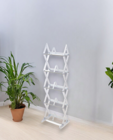 Clear 5 Tier Multimedia Rack with a Diamond pattern