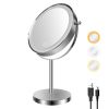 8-inch Makeup Mirror with Lights, Double Sided 1X/10X Magnifying Mirror, 3 Color Lighting Dimmable Vanity Mirror with 360¬∞ Swivel