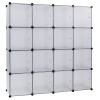 16-Cube Storage Shelf Cube Shelving Bookcase Bookshelf Organizing Closet Toy Organizer Cabinet White  Color