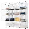 16-Cube Storage Shelf Cube Shelving Bookcase Bookshelf Organizing Closet Toy Organizer Cabinet White  Color