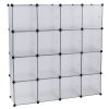 16-Cube Storage Shelf Cube Shelving Bookcase Bookshelf Organizing Closet Toy Organizer Cabinet White  Color