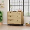 30.31"3-Drawers Storage Cabinet Rope Woven Drawer,for Bedroom,Living Room,Dining Room,Hallways