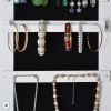 Full Mirror Fashion Simple Jewelry Storage Cabinet With Led Light Can Be Hung On The Door Or Wall