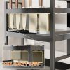 Elegant Multi-Layer Metal Kitchen Organizer - Countertop Spice Rack, Knife & Utensil Holder, Condiment Basket