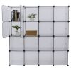 16-Cube Storage Shelf Cube Shelving Bookcase Bookshelf Organizing Closet Toy Organizer Cabinet White  Color