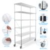 6 Tier Wire Shelving Unit, 6000 LBS NSF Height Adjustable Metal Garage Storage Shelves with Wheels