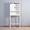 Over-the-Toilet Storage Cabinet, Space-Saving Bathroom Cabinet, with Adjustable Shelves and A Barn Door 27.16 x 9.06 x 67 inch