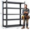 78"H 5 Tier Metal Shelves for Storage Garage Shelving 2000LBS Heavy Duty Storage Shelves Adjustable Garage Shelf Industrial Shelving Unit Storage Util