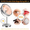 8-inch Makeup Mirror with Lights, Double Sided 1X/10X Magnifying Mirror, 3 Color Lighting Dimmable Vanity Mirror with 360¬∞ Swivel