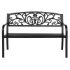 50" Iron&PVC Outdoor Courtyard Decoration Park Leisure Bench