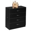 [FCH] Modern Simple 4-Drawer Dresser Black