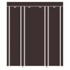 69" Portable Clothes Closet Wardrobe Storage Organizer with Non-Woven Fabric Quick and Easy to Assemble Extra Strong and Durable Dark Brown