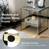 2-Tier Metal Square Side End Table with Removable Shelf