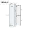 Tall Bathroom Storage Cabinet, Freestanding Storage Cabinet with Hook and Adjustable Shelf, MDF Board, White