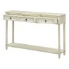 TREXM Console Table Sofa Table with Drawers for Entryway with Projecting Drawers and Long Shelf (Antique White, OLD SKU: WF189574AAK)