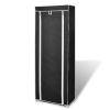 Fabric Shoe Cabinet with Cover 22" x 11" x 64" Black