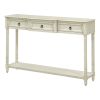 TREXM Console Table Sofa Table with Drawers for Entryway with Projecting Drawers and Long Shelf (Antique White, OLD SKU: WF189574AAK)