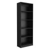 Vernon Black 3 Piece Living Room Set with 3 Bookcases