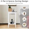 Set of 2 Versatile 2-Tier End Tables with Storage Shelf