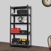 5 Tier Heavy Duty Metal Shelving Rack Unit Garage Storage Shelf Black UK