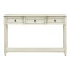 TREXM Console Table Sofa Table with Drawers for Entryway with Projecting Drawers and Long Shelf (Antique White, OLD SKU: WF189574AAK)