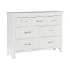 7 Drawers White Finish Dresser Transitional Style Wooden Bedroom Furniture 1pc