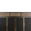 48" Wide 4 Doors Modern Sideboard with 3 Top Drawers, Freestanding Sideboard Storage Cabinet Entryway Floor Cabinet for Living Room Office Bedroom