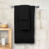 Black 12 Piece Bath Towel Set for Bathroom Wealuxe Collection 2 Bath Towels 4 Hand Towels 6 Washcloths 100% Cotton Soft and Plush Highly Absorbent Sof