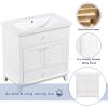 30" Bathroom Vanity with Sink, Bathroom Cabinet with Two Doors and One Drawer, White (OLD SKU: JL000005AAK-1)