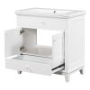 30" Bathroom Vanity with Sink, Bathroom Cabinet with Two Doors and One Drawer, White (OLD SKU: JL000005AAK-1)