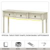 TREXM Console Table Sofa Table with Drawers for Entryway with Projecting Drawers and Long Shelf (Antique White, OLD SKU: WF189574AAK)