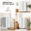 Sweetcrispy 7 Drawer Chest - Storage Cabinets with Wheels Dressers Wood Dresser Cabinet Mobile Organizer Drawers for Office