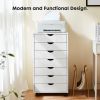 Sweetcrispy 7 Drawer Chest - Storage Cabinets with Wheels Dressers Wood Dresser Cabinet Mobile Organizer Drawers for Office