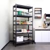 63"H Storage Shelves - Heavy Duty Metal Shelving Unit Adjustable 5-Tier Pantry Shelves with Wheels Load 1750LBS Kitchen Shelf Garage Storage