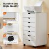 Sweetcrispy 7 Drawer Chest - Storage Cabinets with Wheels Dressers Wood Dresser Cabinet Mobile Organizer Drawers for Office