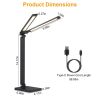 Double Head Desk Lamp with Wireless Charging USB Charging Port 5 Color 5 Brightness Eye-Caring Flexible Reading Lamp Foldable Time Setting Table Worki