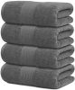 4 Pack Smoke Grey Resort Collection Soft Bath Towels 28x55 Luxury Hotel Plush & Absorbent Cotton Bath Towel Large