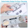 Multifunctional Wall Mount Toothbrush Holder Rack Organizer Automatic Toothpaste Dispenser Squeezer with Magnetic Cups 5 Toothbrush Slots Accessory St