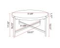 Modern Thread Design Round Coffee Table , MDF Table Top with Cross Legs Metal Base(Set of 2 pcs )