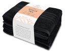 Black 12 Piece Bath Towel Set for Bathroom Wealuxe Collection 2 Bath Towels 4 Hand Towels 6 Washcloths 100% Cotton Soft and Plush Highly Absorbent Sof