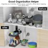 2-Tier Under Sink Shelf Organizer Space Saving Under Bathroom Sink Storage Rack w/ 4 Hooks