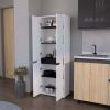 Multistorage Kitchen Pantry Hepler, Kitchen, White / Black