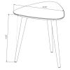 Manhattan Comfort Utopia 19.88" High Triangle End Table With Splayed Wooden Legs in Off White