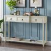 TREXM Console Table Sofa Table with Drawers for Entryway with Projecting Drawers and Long Shelf (Antique White, OLD SKU: WF189574AAK)